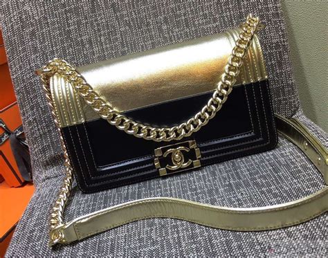 chanel two tone boy bag